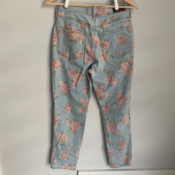 Hollister Ultra High Rise Mom Jean Ankle Length Floral Pattern Size 26 3S - Picture 6 of 9